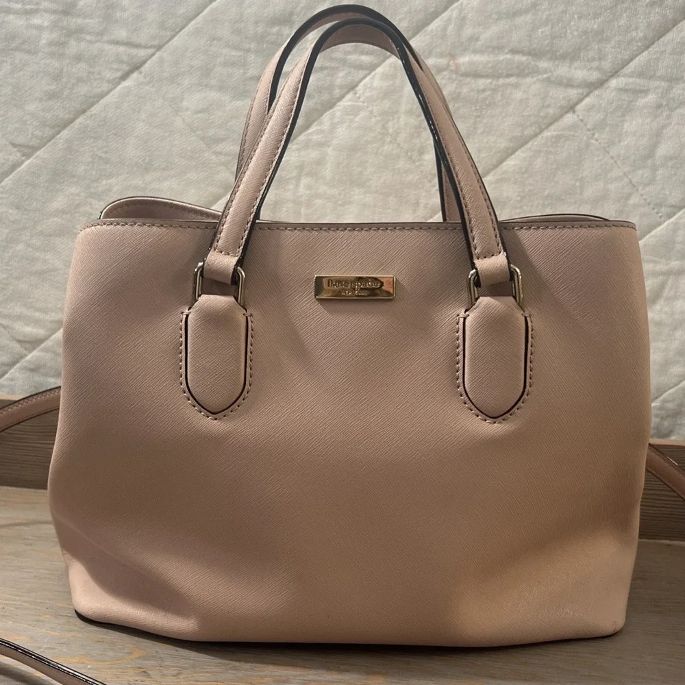 Kate Spade Laurel Way Leighann Pale Pink‎ Saffiano Leather Satchel